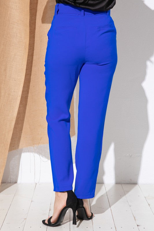 Royal Blue Belted Pants