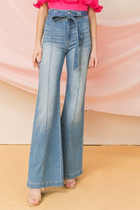 High Waist Bell Bottom Jeans