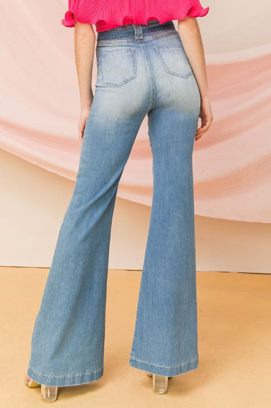 High Waist Bell Bottom Jeans