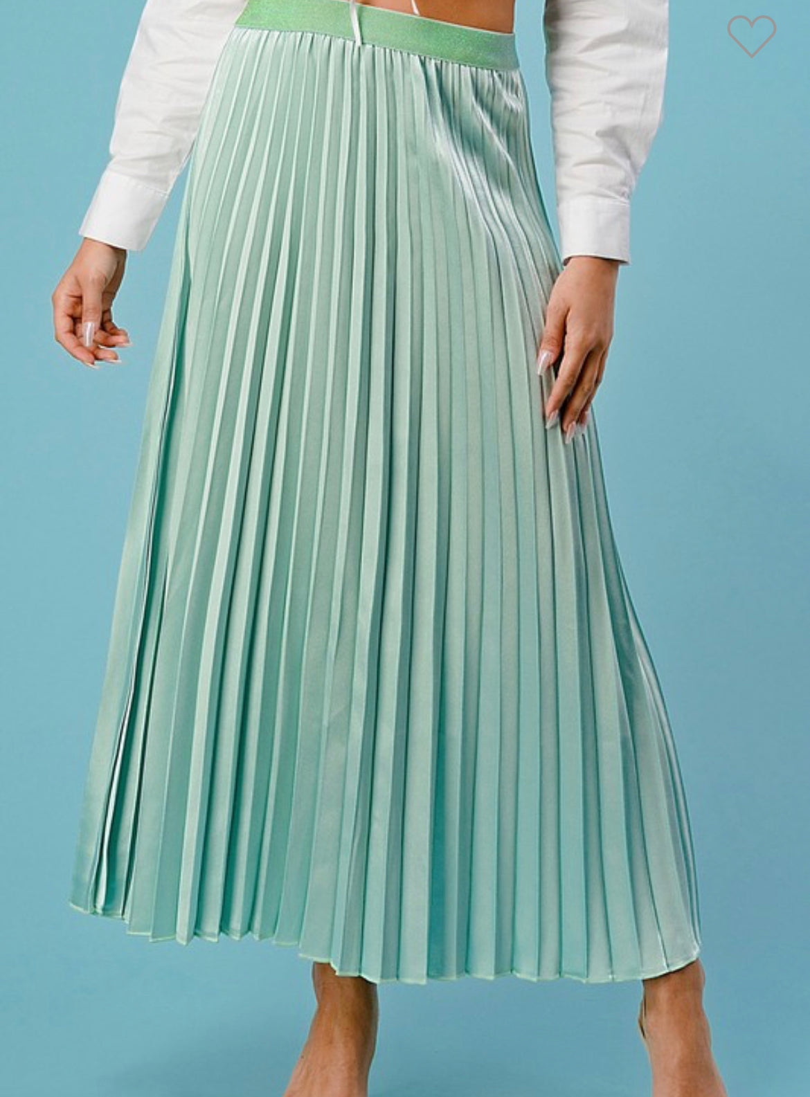 Seafoam Pleated Skirt