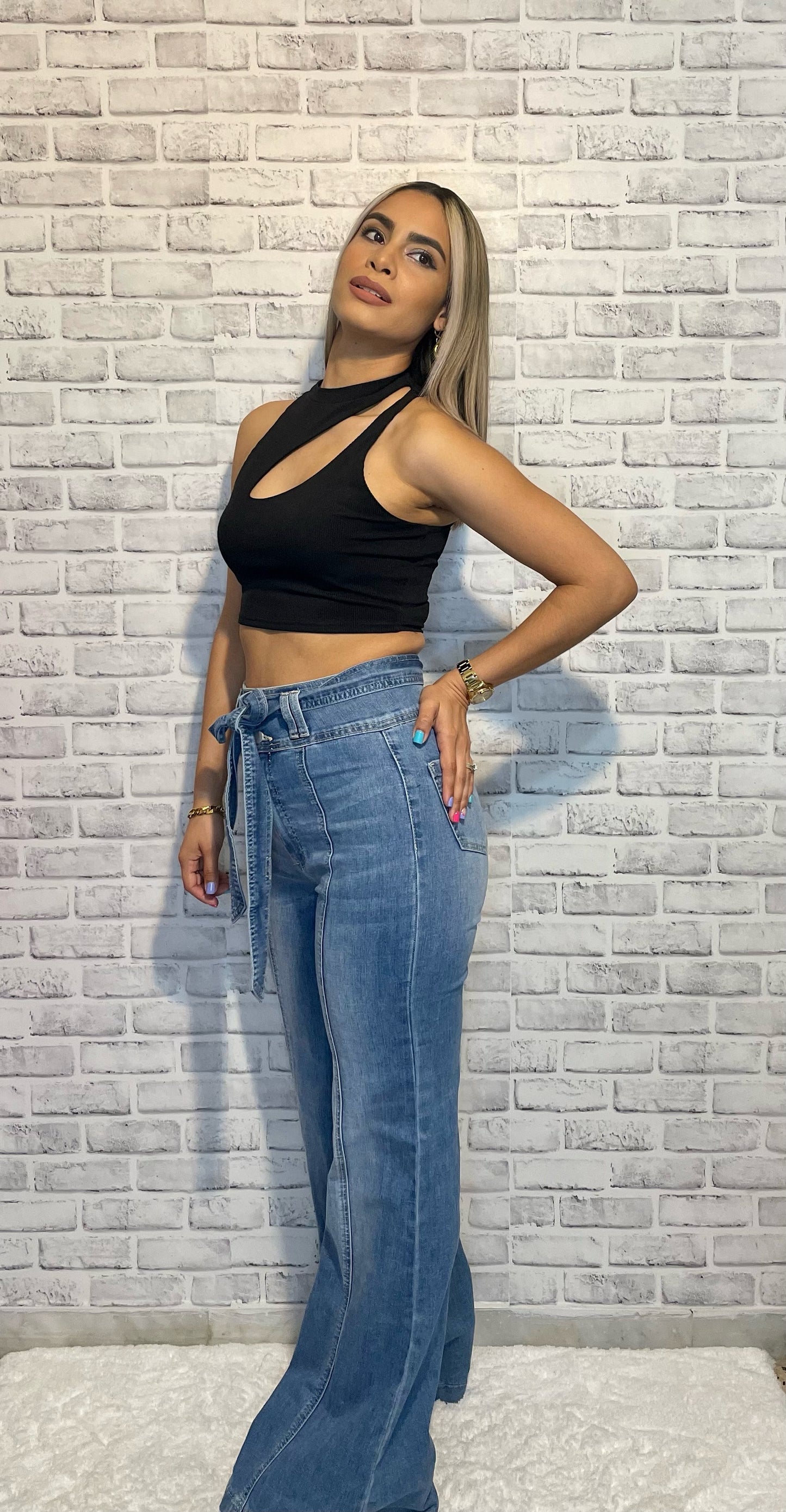 High Waist Bell Bottom Jeans