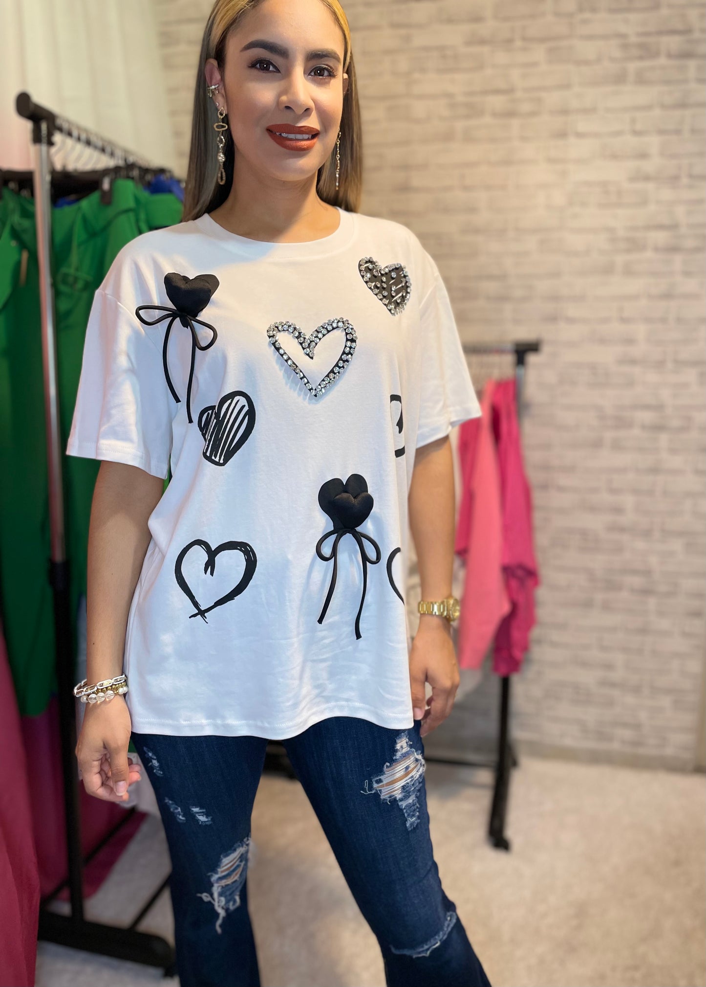 3D Hearts Top